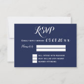 Elegante Blue Wedding RSVP Cards Karte (Vorderseite)
