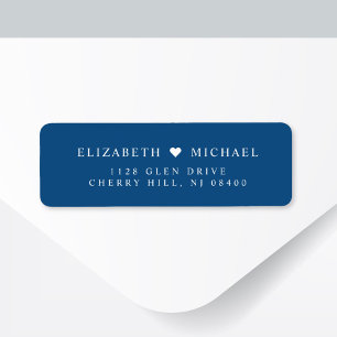 Elegante Blue Wedding Rücksendeadresse