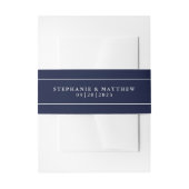 Elegante Blue & White Border Chic Wedding Einladungsbanderole (Vorderseite Beispiel)