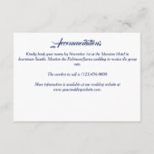 Elegante Blue & White Floral Wedding Card Begleitkarte (Rückseite)