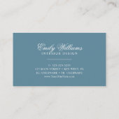Elegante Blue & White Rose Blume Business Card Visitenkarte (Rückseite)