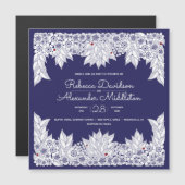Elegante Blue White Wedding Einladung Magetic Card (Vorne/Hinten)