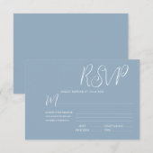 Elegante Blue & White Wedding RSVP Card Karte (Vorne/Hinten)
