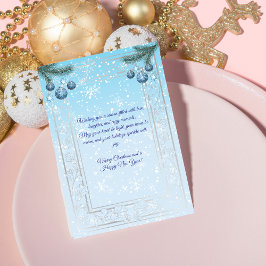 Elegante Blue & White Weihnachtskarte Feiertagskarte