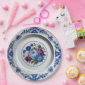 Elegante Blue Wildblume Floral Keramik Hochzeit Pappteller (Party)