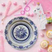 Elegante Blue Wildblume Floral Keramik Hochzeit Pappteller (Party)