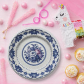 Elegante Blue Wildblume Floral Keramik Hochzeit Pappteller (Party)