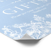 Elegante Blue Wildblume Karten und Geschenke-Zeich Poster (Ecke)