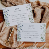 Elegante Blue Wildblume Watercolor RSVP Card