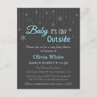 Elegante Blue Winter Snowflake Babydusche