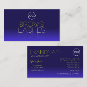 Elegante Blue-Yellow-Spiegelbriefe mit Logo Visitenkarte