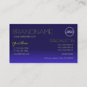 Elegante Blue-Yellow-Spiegelbriefe mit Logo Visitenkarte (Rückseite)