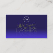 Elegante Blue-Yellow-Spiegelbriefe mit Logo Visitenkarte (Vorderseite)