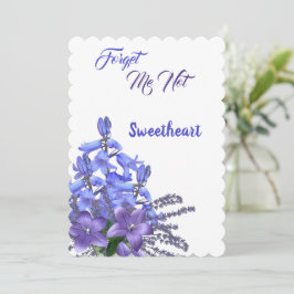 Elegante Bluebell-Blume vergessen mich nicht Valen Feiertagskarte