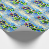Elegante Blueberries Aquarellmalerei Geschenkpapier (Ecke)
