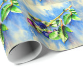 Elegante Blueberries Aquarellmalerei Geschenkpapier (Rolleneckpunkt)