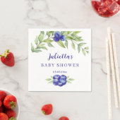 Elegante Blueberry- und Grünpflanzen-Foliage Babyd Serviette (Beispiel)