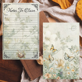 Elegante Bluebirds und Wildblume Wiesengeschirr Briefpapier