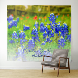 Elegante Bluebonnets Hochzeitskabine Wandteppich