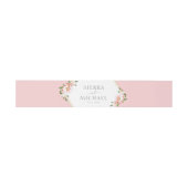 Elegante Blues Blush Pink Gold Hochzeit Einladungsbanderole (Flach)