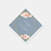 Elegante Blues Gold Dusty Blue Wedding Serviette (Ecke)