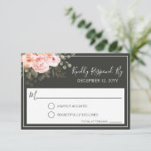 Elegante Blues Rosa Hochzeitsfeier UAWG RSVP Karte (Stehend Vorderseite)