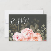 Elegante Blues Rosa Hochzeitsfeier UAWG RSVP Karte (Rückseite)