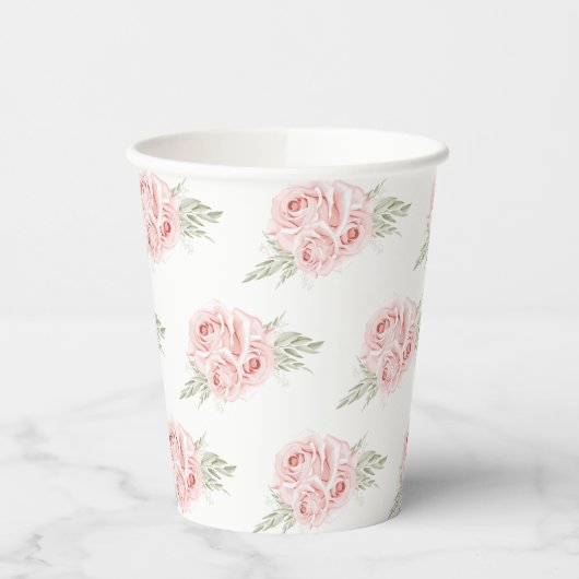 Elegante Blues Rose Rose Paper Cups Pappbecher (Links)