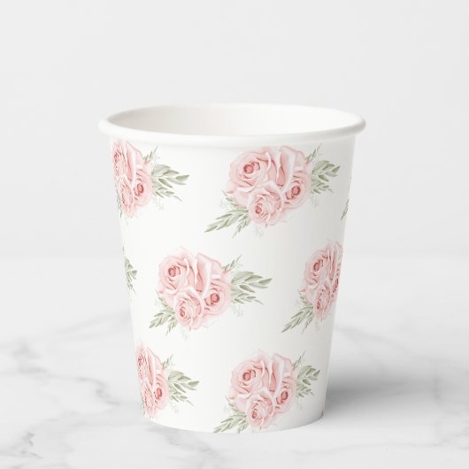 Elegante Blues Rose Rose Paper Cups Pappbecher (Vorderseite)