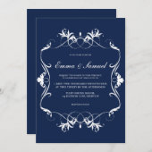 Elegante Blühend Einladung zur Hochzeit (Vorne/Hinten)