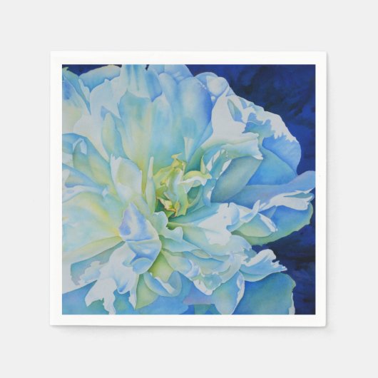 Elegante blühende Aquarellfarben Serviette (Vorderseite)