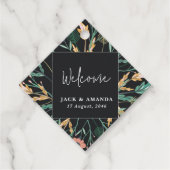 Elegante blühende Blume Schwarze Gastgeschenk Hoch Geschenkanhänger (Vorderseite)