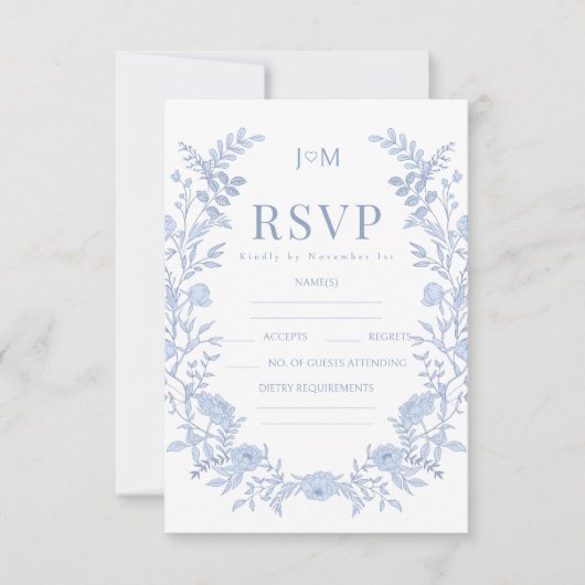 Elegante blühende böhmische Hochzeit RSVP-Karten RSVP Karte (Vorderseite)