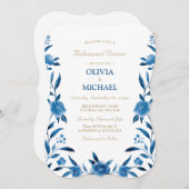 Elegante blühende Chinoiserie Probe Abendessen Einladung (Vorne/Hinten)