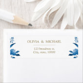 Elegante blühende Chinoiserie Rücksendeadresse (Insitu)