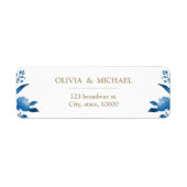 Elegante blühende Chinoiserie Rücksendeadresse (Vorne)