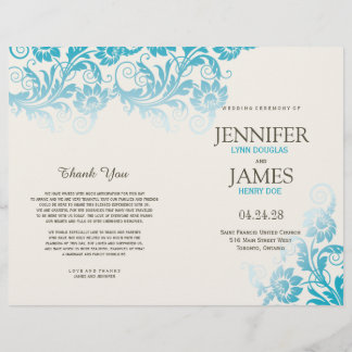Elegante blühende Hochzeitsprogramme