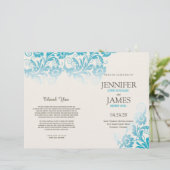 Elegante blühende Hochzeitsprogramme (Stehend Vorderseite)