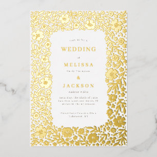 Elegante blühende Rahmen-Hochzeitseinladung Folie Folieneinladung