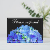 Elegante blühende Rose Blaue Hydrangeas UAWG Save The Date (Stehend Vorderseite)