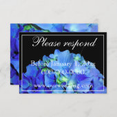 Elegante blühende Rose Blaue Hydrangeas UAWG Save The Date (Vorne/Hinten)