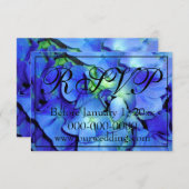 Elegante blühende Rose Blaue Hydrangeas UAWG Save The Date (Vorne/Hinten)