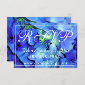 Elegante blühende Rose Blaue Hydrangeas UAWG Save The Date (Vorne/Hinten)