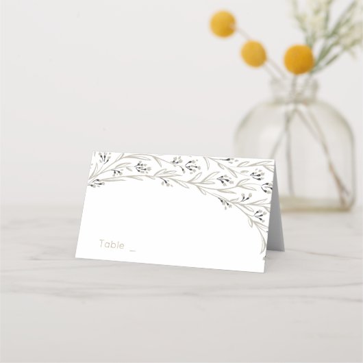 Elegante blühende rustikale Platzkarten (Vorderseite)