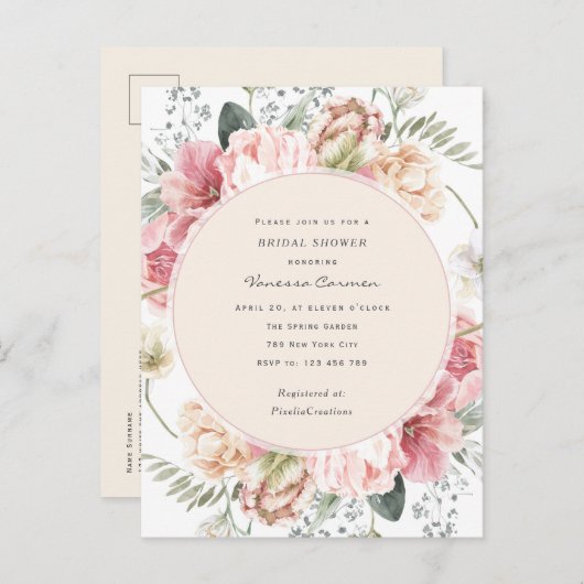 Elegante blühende, schicke Blume im Garten Einladungspostkarte (Vorne/Hinten)