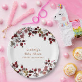 Elegante blühende Wildblume Berry Baby Shower Pappteller (Party)