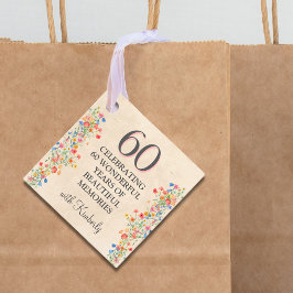 Elegante Blume 60 Jahre Party Flora 60. Geburtstag Geschenkanhänger