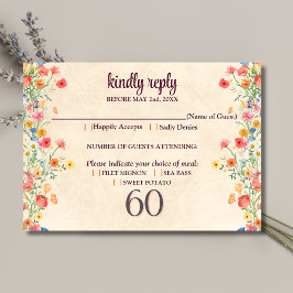 Elegante Blume 60 Jahre Party Flora 60. Geburtstag RSVP Karte