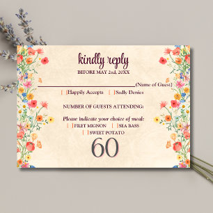Elegante Blume 60 Jahre Party Flora 60. Geburtstag RSVP Karte