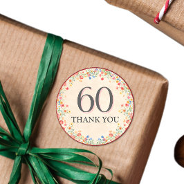 Elegante Blume 60 Jahre Party Flora 60. Geburtstag Runder Aufkleber